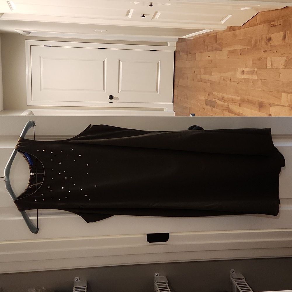 Woman's Sleeveless Dress, Pearl-like Decoration on Front; Worn Once; Medium